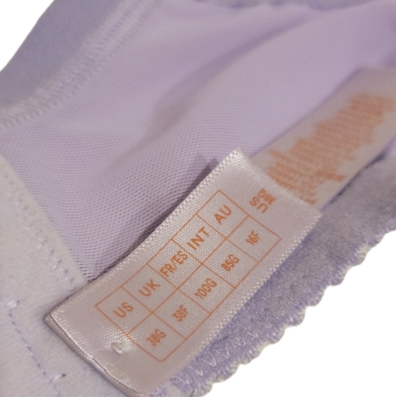 Savage X Fenty NWT Flocked Logo Unlined Bra Purple 38G - Picture 7 of 7